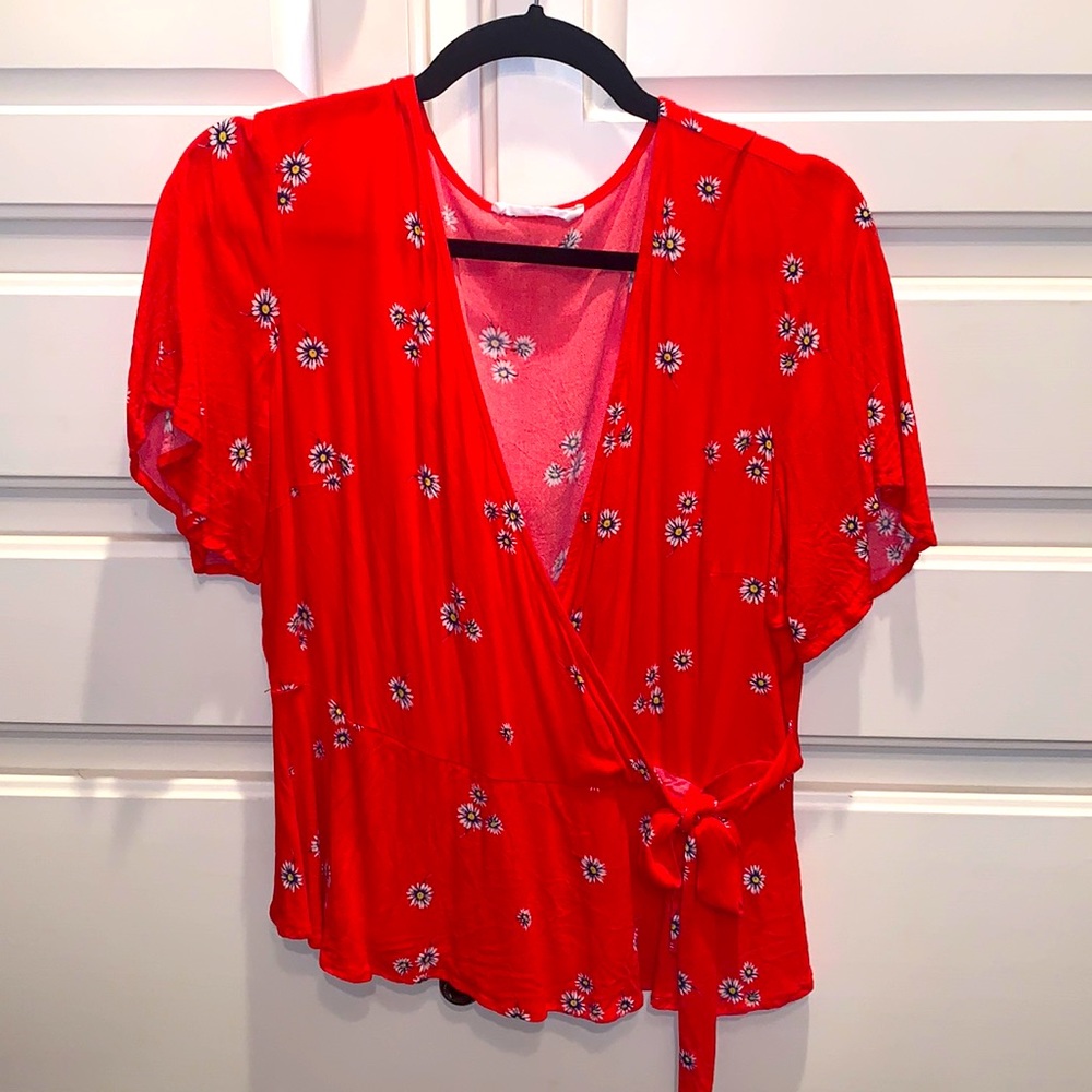 Short Sleeve Wrap Top